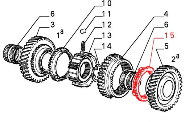 Synchronization ring, 2nd gear (7709590), Fiat Lancia/Original